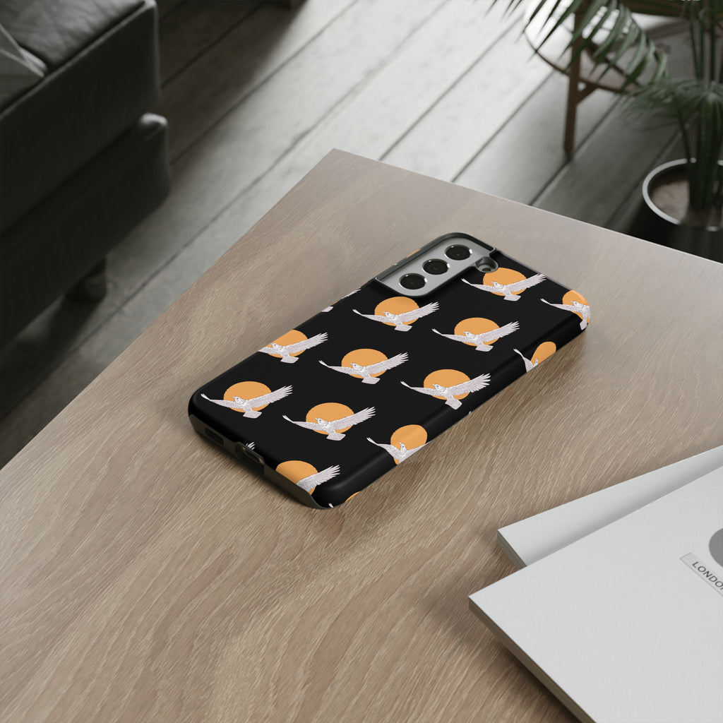 Phone Case — White Crane Sunset Pattern